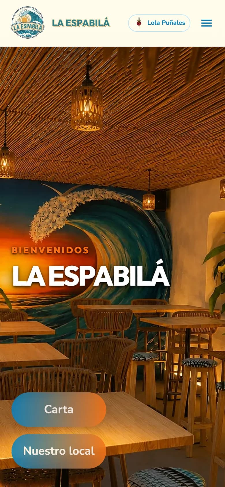 Home de La Espabilá en móvil